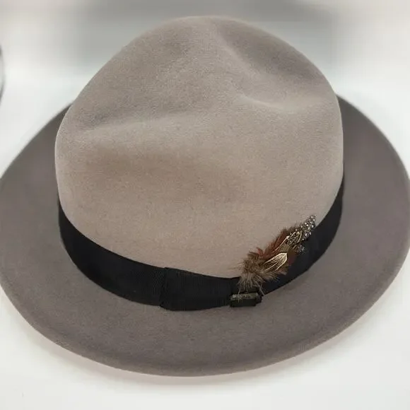 Scala Classico Hat Fedora Fitted Mens Large Wool Felt Feather Band Dress - Picture 2 of 8